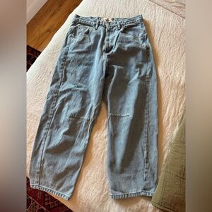 Urban Outfitters Men's Barrel Jeans, Lightwash, 31 x 32